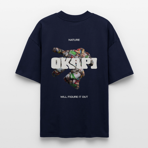 NATURE:WILL:FIGURE:IT:OUT Oversized Unisex Organic Shirt - navy