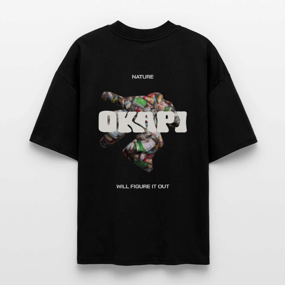 NATURE:WILL:FIGURE:IT:OUT Oversized Unisex Organic Shirt - black