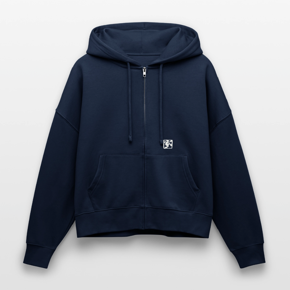 OKAPI ORIGINALS Boxy Frauen Bio Zip Hoodie - Navy
