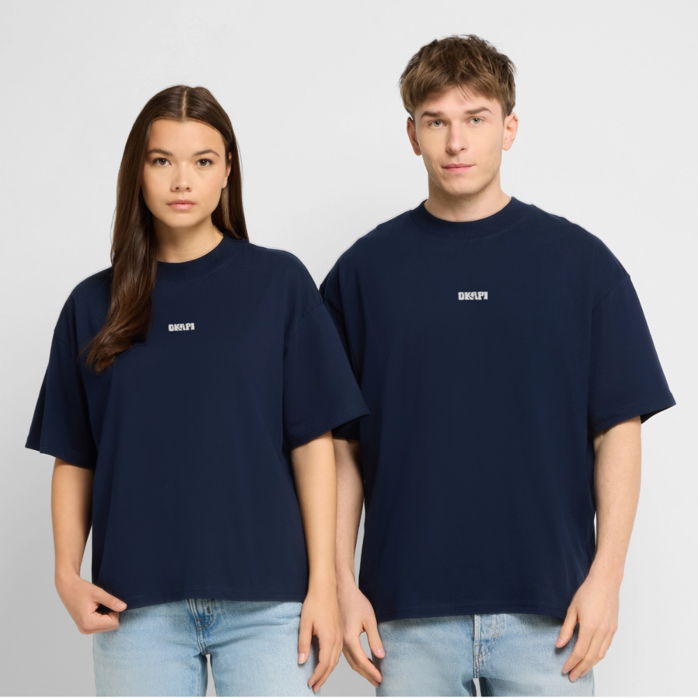 NATURE:WILL:FIGURE:IT:OUT Oversized Unisex Organic Shirt - navy