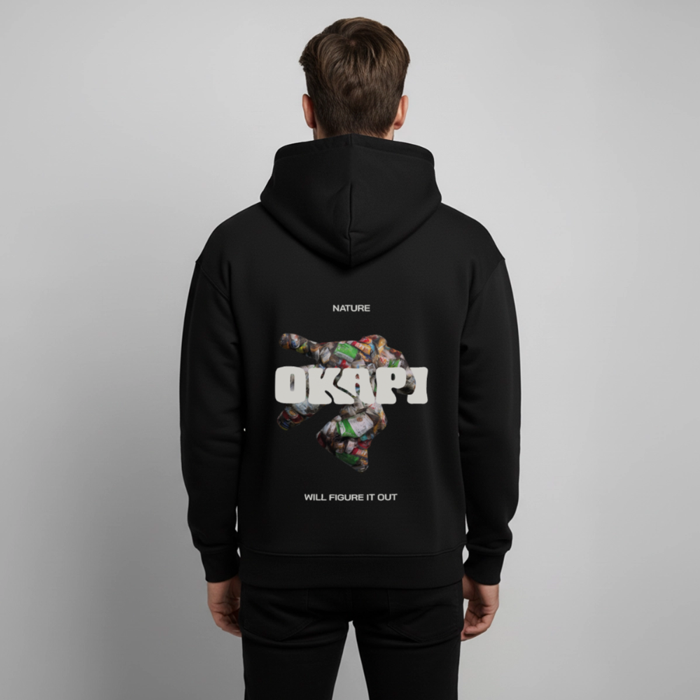 NATURE:WILL:FIGURE:IT:OUT Oversized Unisex Hoodie - black