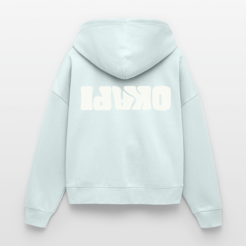 OKAPI ORIGINALS Boxy Frauen Bio Zip Hoodie - Eisblau