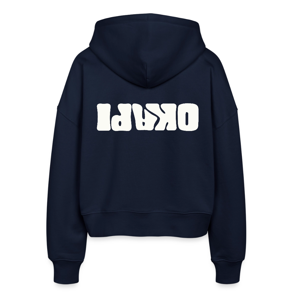 OKAPI ORIGINALS Boxy Frauen Bio Zip Hoodie - Navy