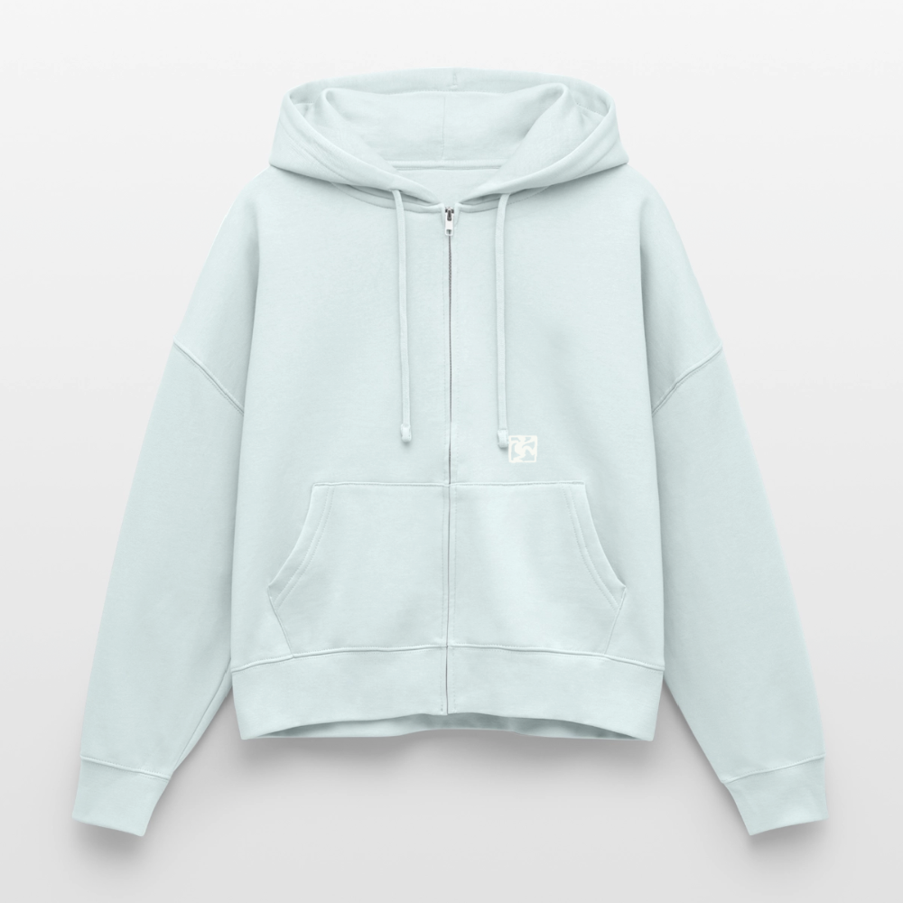 OKAPI ORIGINALS Boxy Frauen Bio Zip Hoodie - Eisblau