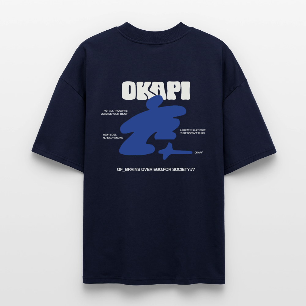 QF_BRAINS Oversized Unisex Organic Shirt - navy