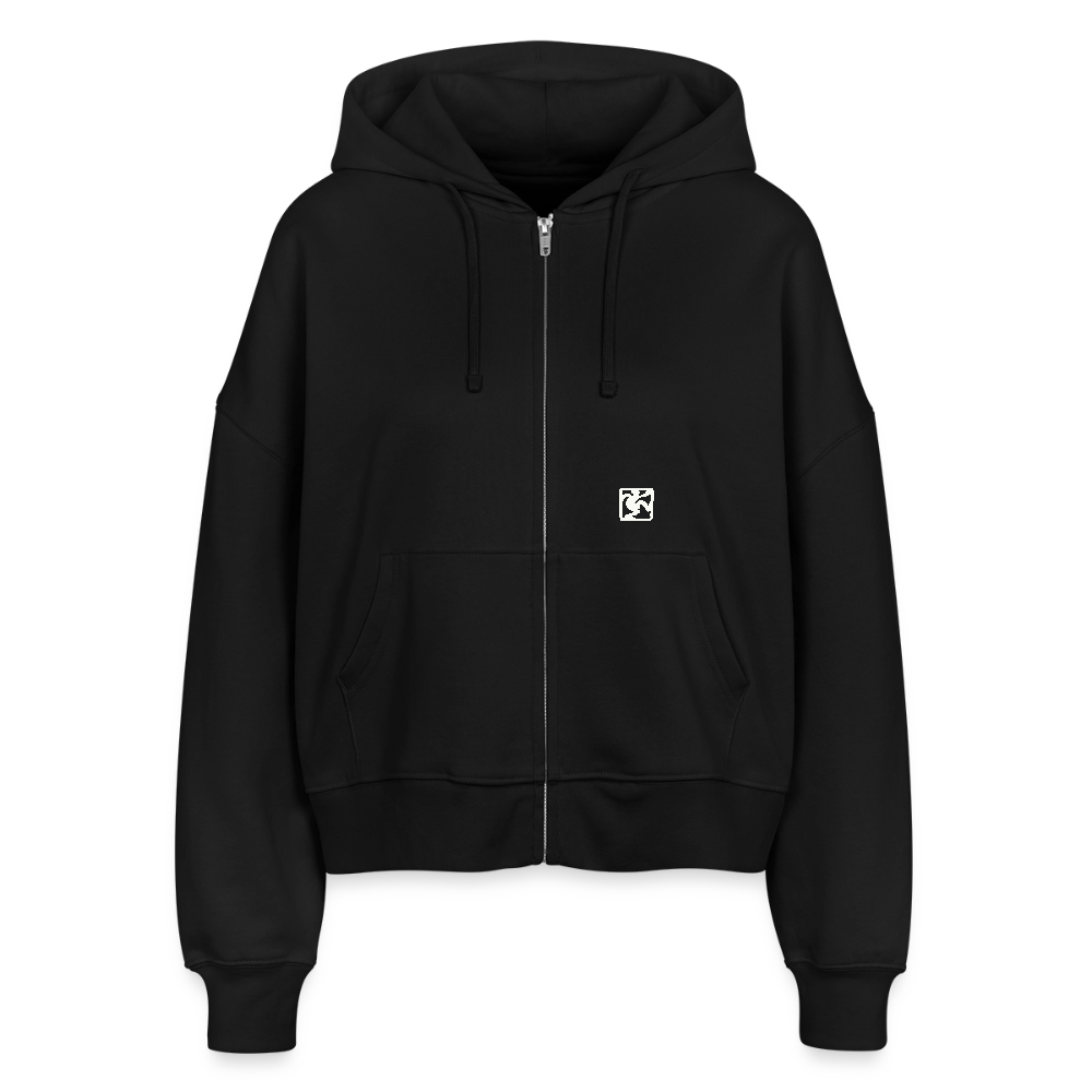 OKAPI ORIGINALS Boxy Frauen Bio Zip Hoodie - Schwarz