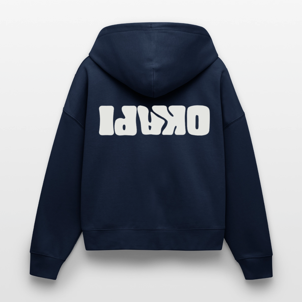 OKAPI ORIGINALS Boxy Frauen Bio Zip Hoodie - Navy