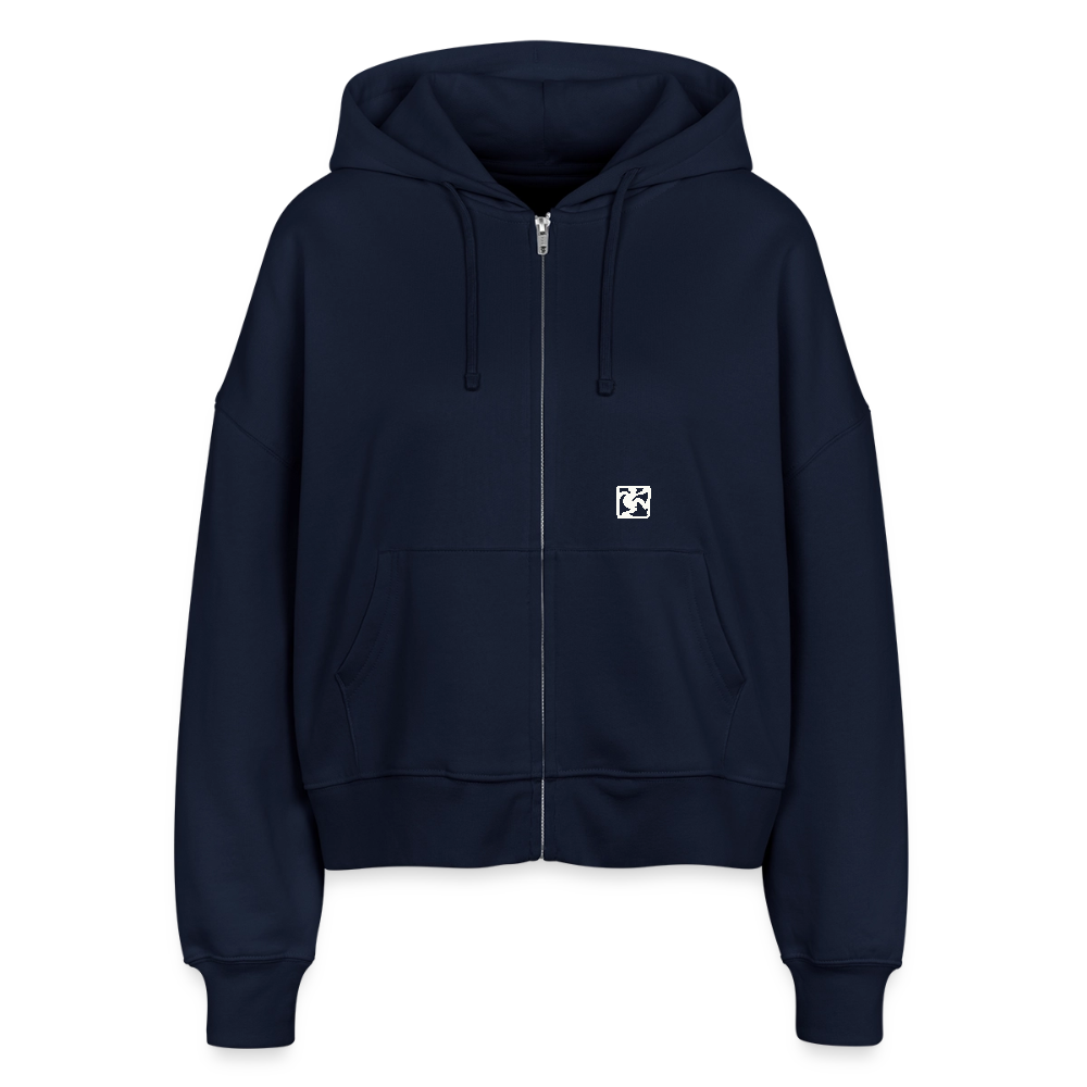 OKAPI ORIGINALS Boxy Frauen Bio Zip Hoodie - Navy