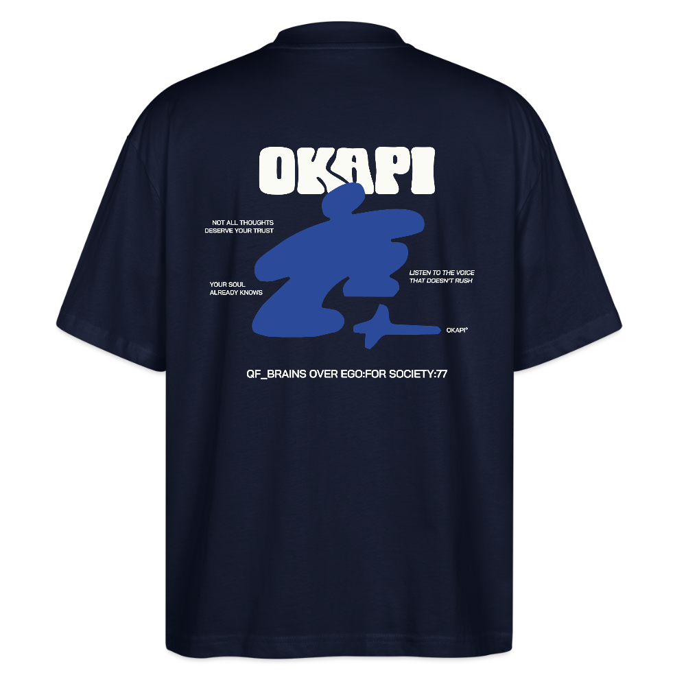 QF_BRAINS Oversized Unisex Organic Shirt - navy