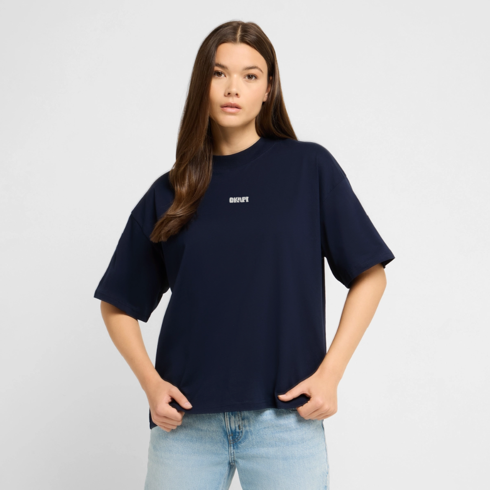 NATURE:WILL:FIGURE:IT:OUT Oversized Unisex Organic Shirt - navy