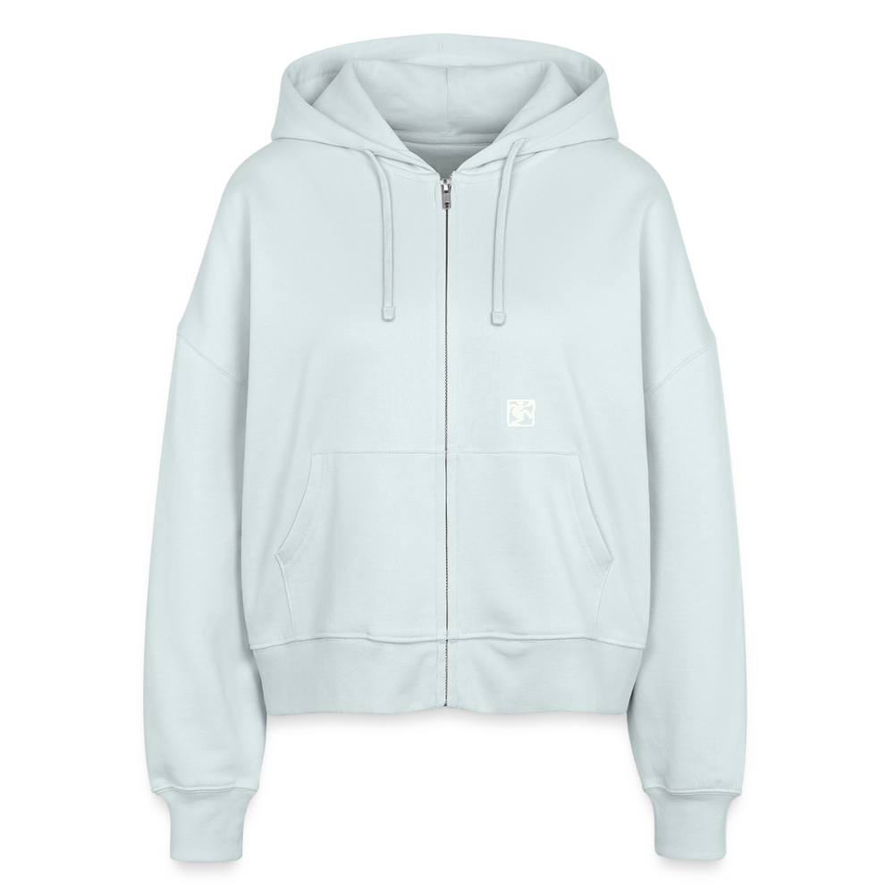 OKAPI ORIGINALS Boxy Frauen Bio Zip Hoodie - Eisblau