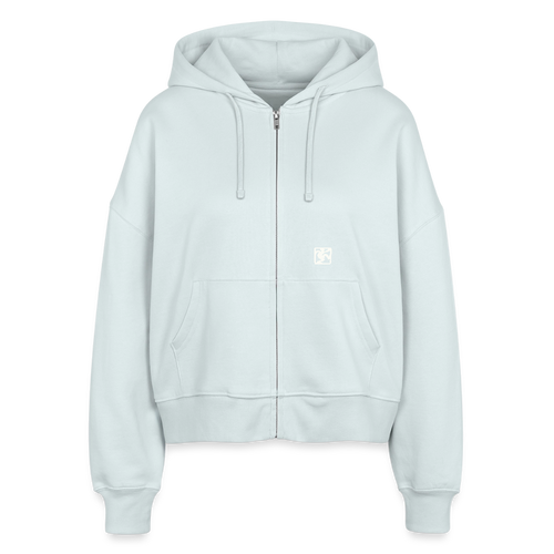 OKAPI ORIGINALS Boxy Frauen Bio Zip Hoodie - Eisblau