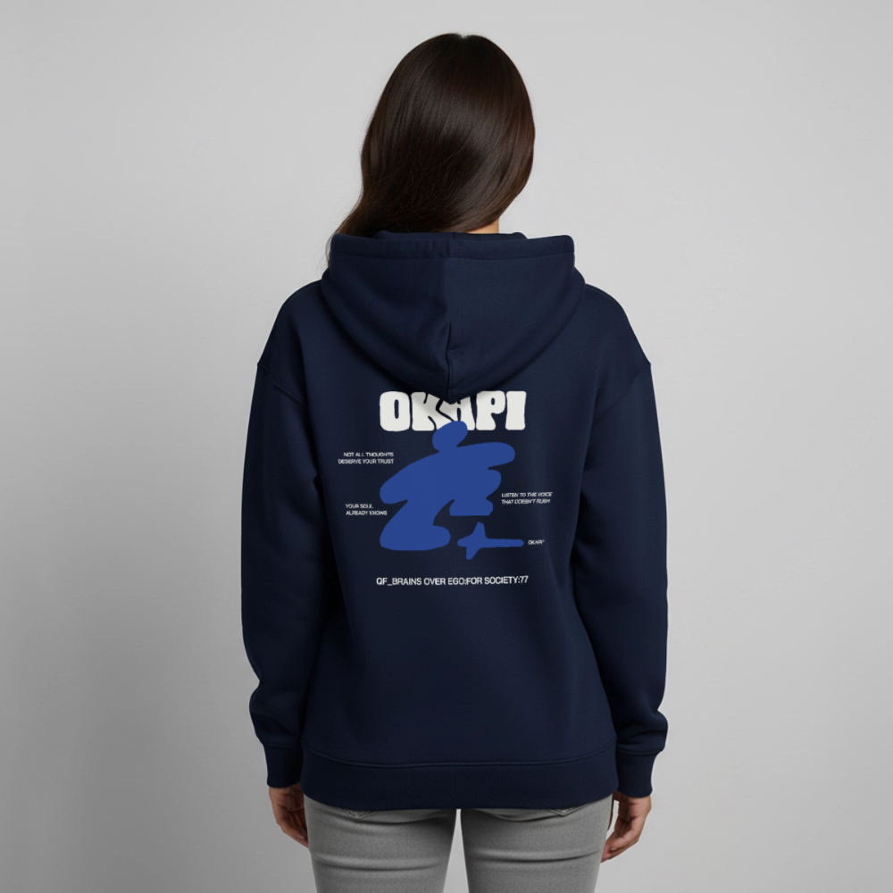 QF_BRAINS Oversized Unisex Hoodie - navy