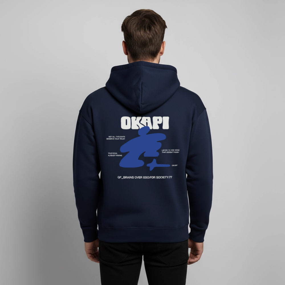 QF_BRAINS Oversized Unisex Hoodie - navy